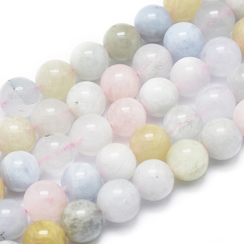 Natura Morganite Beads Strands, Round, 6mm, Hole: 0.5mm, about 60pcs/Strand, 15.75 inch(40cm)