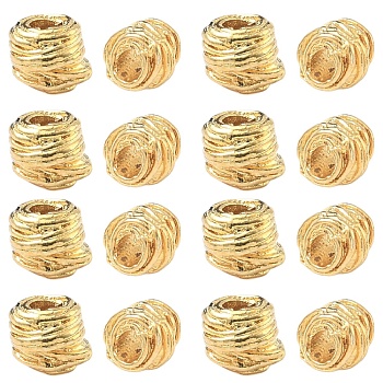 20Pcs Brass Braided Thread Ball Spacer Beads, Column, Golden, 5.5x5mm, Hole: 2.2mm