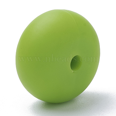 Lawn Green Rondelle Silicone Beads