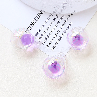 Medium Orchid Round Glass Pendants