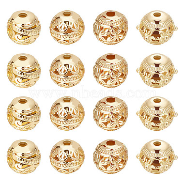 Real 18K Gold Plated Round Alloy Beads