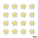 90Pcs Transparent Acrylic Beads, Frosted, Bead in Bead, Flower, Yellow, 12x12.5x6mm, Hole: 2.5mm(TACR-YW0002-23A)