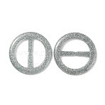 Flat Round Resin Buckle Clasps, with Glitter Powder, For Webbing, Strapping Bags, Garment Accessories, Light Steel Blue, 41.5x3.5mm(CRES-WH0013-15J)