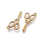 Tibetan Style Alloy Pendants, Scissor, Cadmium Free & Nickel Free & Lead Free, Antique Golden, 30x14x2mm, Hole: 1mm(TIBEP-20240-AG-NR)