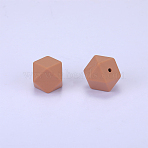 Hexagonal Silicone Beads, Camel, 14x14x14mm, Hole: 3mm(SI-JX0019A-77)