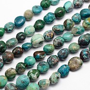 Natural Chrysocolla Bead Strands, Nuggets, 11~14x10~11mm, Hole: 1mm, about 15.74 inch(X-G-L459-11)