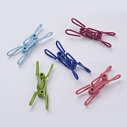 Iron Spring Clothes Socks Hanging Pegs Clips Clamps Laundry, Random Color, Mixed Color, 55~58x16~18mm(DIY-WH0013-13)