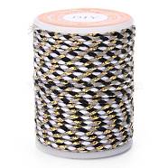 4-Ply Polycotton Cord Metallic Cord, Handmade Macrame Cotton Rope, for String Wall Hangings Plant Hanger, DIY Craft String Knitting, Gray, 1.5mm, about 4.3 yards(4m)/roll(OCOR-Z003-D38)