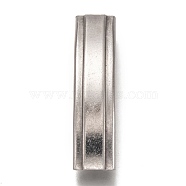 304 Stainless Steel Slide Charms, Curved Tube, Stainless Steel Color, 38.5x9x5mm, Hole: 8.5x3.5mm(STAS-Z025-14P)