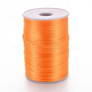 Polyester Cords, Dark Orange, 2mm, about 98.42 yards(90m)/roll(NWIR-R019-097)