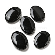 Natural Black Onyx(Dyed & Heated) Beads, Flat Oval, Black, 34.5~36.5x25.5~26x6~6.5mm, Hole: 1.8mm(G-B070-15)