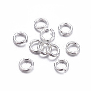 304 Stainless Steel Jump Rings, Open Jump Rings, Silver Color Plated, 20 Gauge, 4x0.8mm, Inner Diameter: 2.5mm(X-STAS-E464-09J-S)