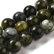 Natural Xiuyu Jade Beads Strands, Round, 12~12.5mm, Hole: 1.6mm, about 32pcs/strand, 15.28''(38.8cm)(G-H298-A08-05)