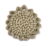 Resin Pendants, Imitation Woven Rattan Pattern, Flower, Camel, 43x45.5x4mm(X-RESI-S364-28A)