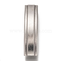 Non-Tarnish 304 Stainless Steel Slide Charms, Curved Tube, Stainless Steel Color, 38.5x9x5mm, Hole: 8.5x3.5mm(STAS-Z025-14P)