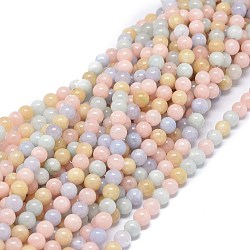 Natural Morganite Beads Strands, Round, 6~6.5mm, Hole: 0.8mm, about 66pcs/strand, 15.55 inch(39.5cm)(G-O201A-04A)