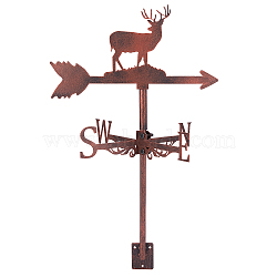 Deer Iron Wind Direction Indicator, Weathervane for Outdoor Garden Wind Measuring Tool, Other Color, 250x342x18mm(AJEW-WH0034-61)
