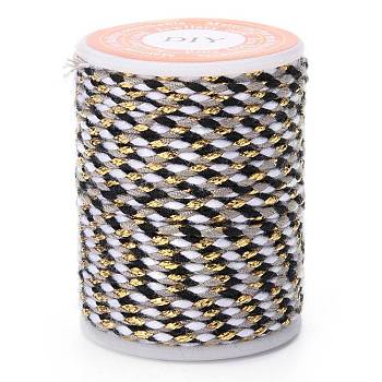 4-Ply Polycotton Cord Metallic Cord, Handmade Macrame Cotton Rope, for String Wall Hangings Plant Hanger, DIY Craft String Knitting, Gray, 1.5mm, about 4.3 yards(4m)/roll