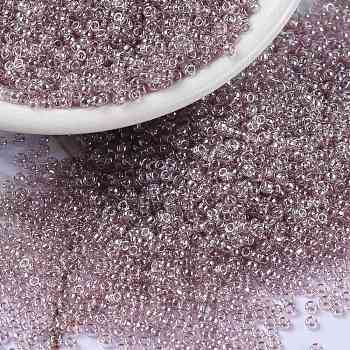 MIYUKI Round Rocailles Beads, Japanese Seed Beads, (RR168) Transparent Smoky Amethyst Luster, 15/0, 1.5mm, Hole: 0.7mm, about 5555pcs/bottle, 10g/bottle