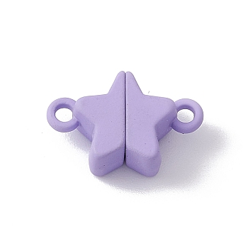 Star Alloy Magnetic Clasps, for Pendants Necklaces Making, Lilac, 11x16x6mm, Hole: 1.5mm