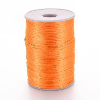 Polyester Cords, Dark Orange, 2mm, about 98.42 yards(90m)/roll