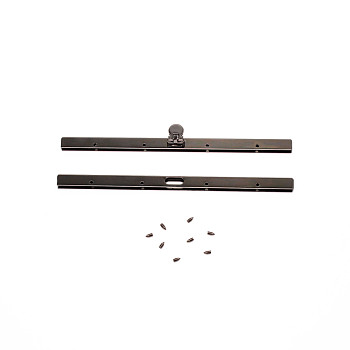Alloy Purse Bag Wallet Straight Edging Strip, with Carbon Stee Screw, Gunmetal, 1.9x19x1.4cm
