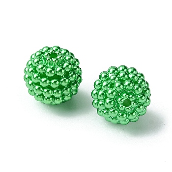 Imitation Pearl Acrylic Beads, Berry Beads, Combined Beads, Round, Lime Green, 12mm, Hole: 1.5mm