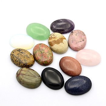 Gemstone Cabochons, Oval, Mixed Stone, 30x22x6~8mm