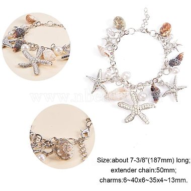 Trendy Starfish and Conch Jewelry Sets(SJEW-PH0001-02)-5