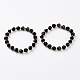Natural Black Agate Beads Stretch Bracelets(BJEW-Z007-B-01)-1