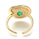 Rack Plating Flat Round Brass Glass Open Cuff Rings for Women(RJEW-M022-24G)-3