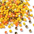 Glass Beads, Faceted, Rondelle, Yellow, 4.5x3~4mm, Hole: 1mm, 500pcs/set(GLAA-CJ0002-51C)