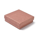 Paper Jewelry Display Cases, Jewelry Set Cases for Rings Earrings Necklaces Bracelets Storage, with Sponge, Square, Light Coral, 9.2x9.2x3cm(CON-G024-01D-01)