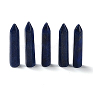 Point Tower Natural Lapis Lazuli Home Display Decoration, Healing Stone Wands, for Reiki Chakra Meditation Therapy Decos, Hexagonal Prisms, 51.5~52x11x11mm(G-M416-07A)