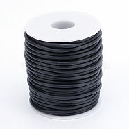 PVC Tubular Solid Synthetic Rubber Cord, No Hole, Wrapped Around White Plastic Spool, Black, 2mm, about 32.8 yards(30m)/roll(RCOR-R008-2mm-30m-09)