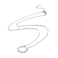 304 Stainless Steel Pendant Necklaces, with Cable Chains, Stainless Steel Color, 16.14 inch(41cm)(NJEW-JN02848-01)