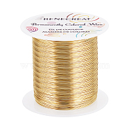 1 Roll Round Copper Wire, for Jewelry Making, Light Gold, 26 Gauge, 0.4mm, about 393.70 Feet(120m)/Roll(CWIR-BC0001-35B-LG)