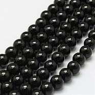 Natural Black Onyx Beads Strands, Dyed & Heated, Round, Black, 6x6mm, Hole: 1mm, about 65pcs/strand, 15.55 inch(G-N0309-23-6mm)