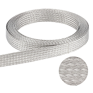 Stainless Steel Braided Tape, Flat Wire, Stainless Steel Color, 14mm, about 13.12 Feet(4m)/Bag(OCOR-UN0001-01B)