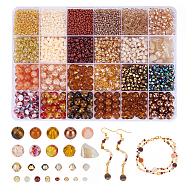 Elite DIY Beads Jewelry Making Finding Kit, Including Seed & Glass & Acrylic & Natural Yellow Tiger Eye Beads, Round & Nugget & Bicone, Camel, 2~16.5x2~11.5x2~9.5mm, Hole: 0.9~2mm, 6120Pcs/box(DIY-PH0017-55)