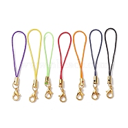 Nylon Mobile Straps, with Zinc Alloy Lobster Claw Clasps, Mixed Color, 6.5cm, about 7Pcs/Set(HJEW-JM01907)