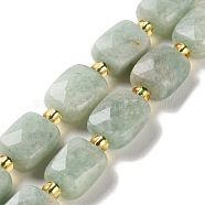 Natural Amazonite Beads Strands, Faceted, Rectangle, 10x8x4.5mm, Hole: 1mm, about 31pcs/strand, 15.35''(39cm)(G-H061-A09-01)