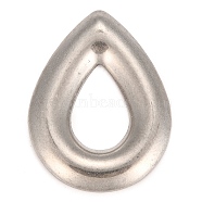 304 Stainless Steel Linking Rings, Pendants Accessories, Teardrop, Stainless Steel Color, 30x23x3mm(STAS-Z016-03P)