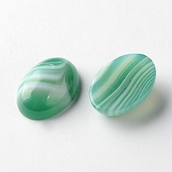 Natural Agate Oval Cabochons, Medium Sea Green, 18x13x6mm(X-G-L347-01A)