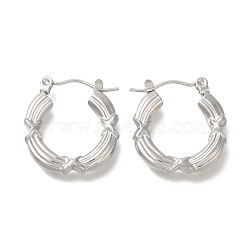 304 Stainless Steel Ring Hoop Earrings for Women, Stainless Steel Color, 20.5x3.5mm(EJEW-S227-72P)