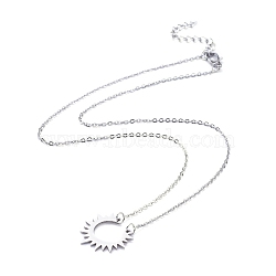 Non-Tarnish 304 Stainless Steel Pendant Necklaces, with Cable Chains, Stainless Steel Color, 16.14 inch(41cm)(NJEW-JN02848-01)