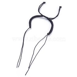 Adjustable Nylon Cord Bracelet Making, Black, 9-1/4 inch(23.5cm), 1mm(MAK-F023-A01)