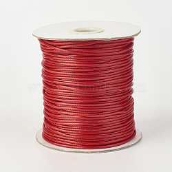 Eco-Friendly Korean Waxed Polyester Cord, FireBrick, 1.5mm, about 169.51~174.98 Yards(155~160m)/Roll(YC-P002-1.5mm-1135)