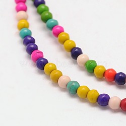 Dyed Synthetical Turquoise Round Bead Strand, Colorful, 3mm, Hole: 1mm, about 151pcs/strand, 15.5 inch(G-P083-3mm-92I)