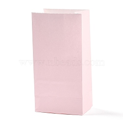 Rectangle Kraft Paper Bags, None Handles, Gift Bags, Pink, 9.1x5.8x17.9cm(CARB-K002-01A-01)